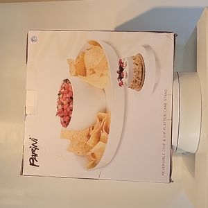 Parini Reversible Porcelain Chip And Dip Cake Stand